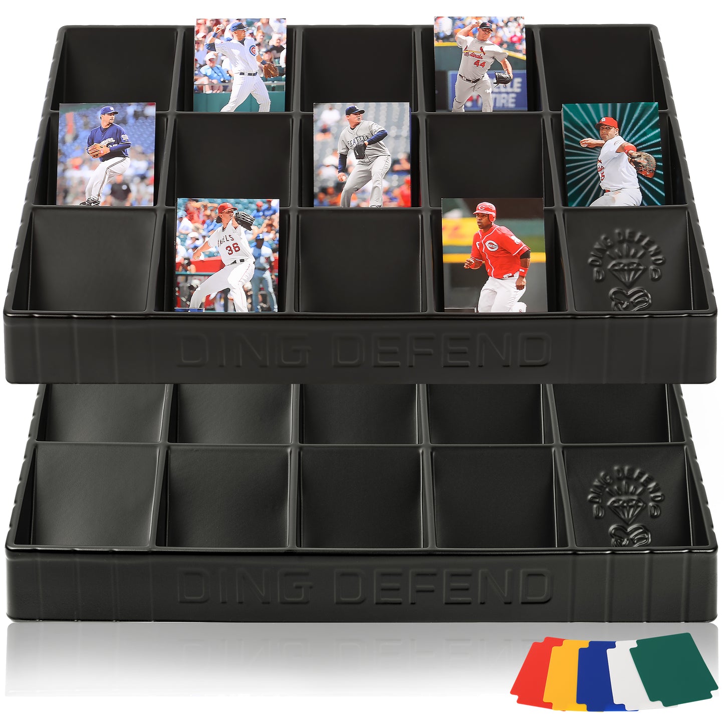 2 Pack Card Sorting Tray - Stackable Trading Card Organizer