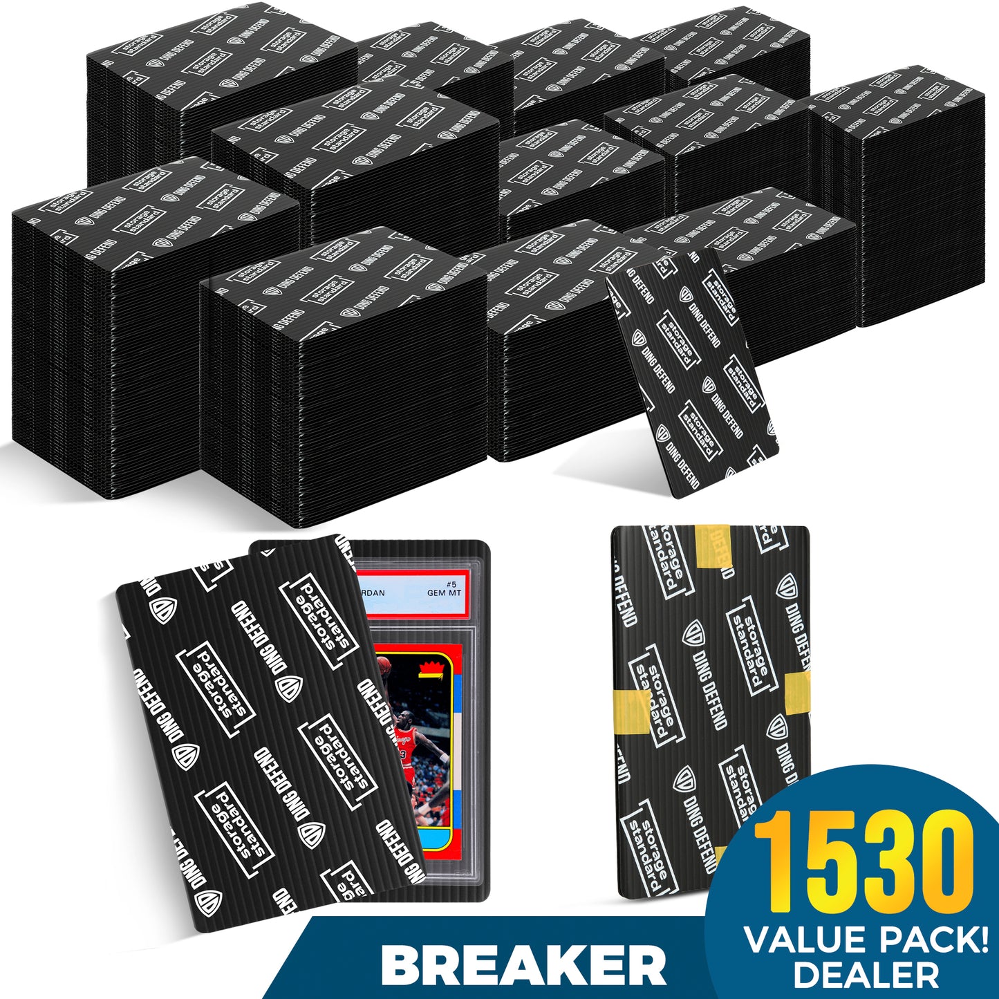 4'' x 6" Card Shipping Protectors - Classic Black