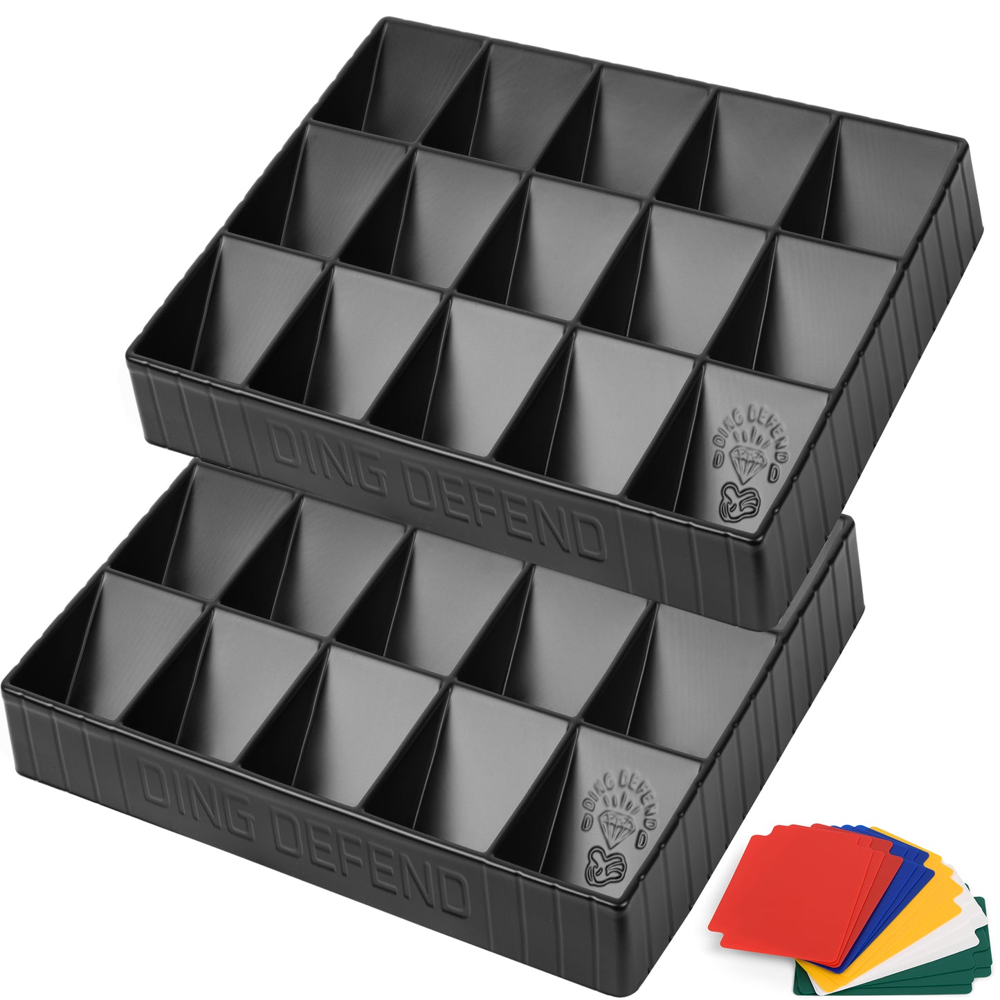 2 Pack Card Sorting Tray - Stackable Trading Card Organizer