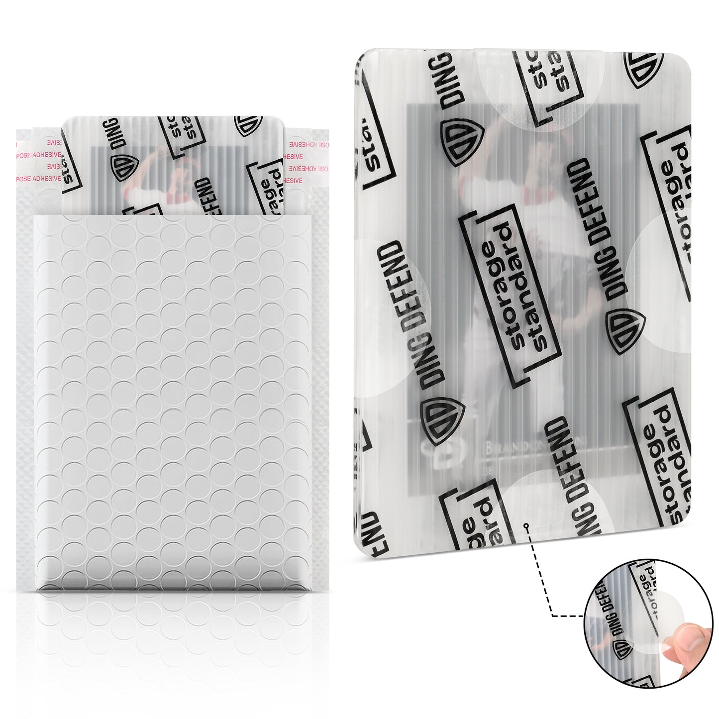 Ding Defend Card Shipping Kit: 110 x Card Protectors (3.5" x 4.5") - 55 x Bubble Mailers - 250 x Pro Tape Seals