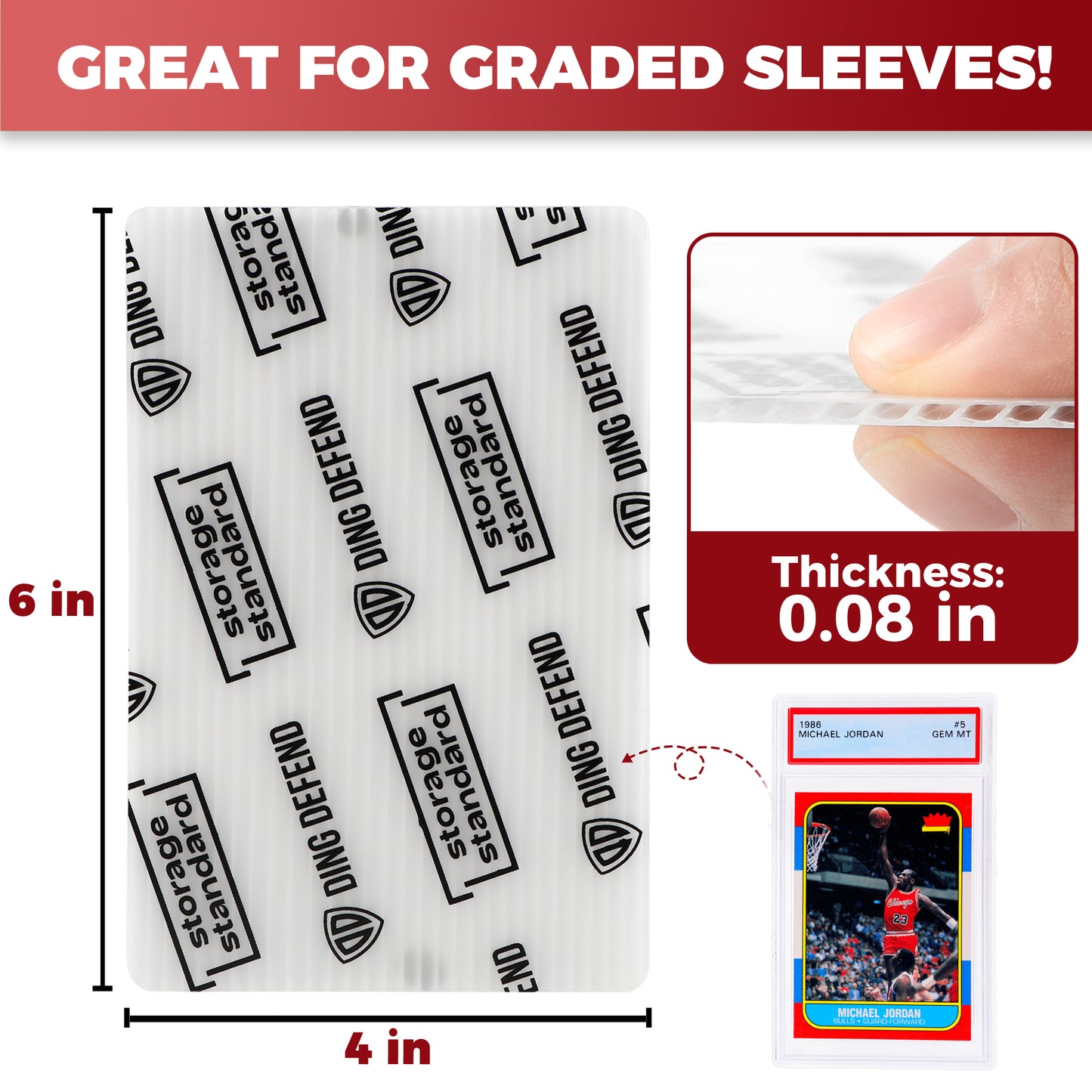 Trading Card Shipping Protectors, 4'' x 6''
