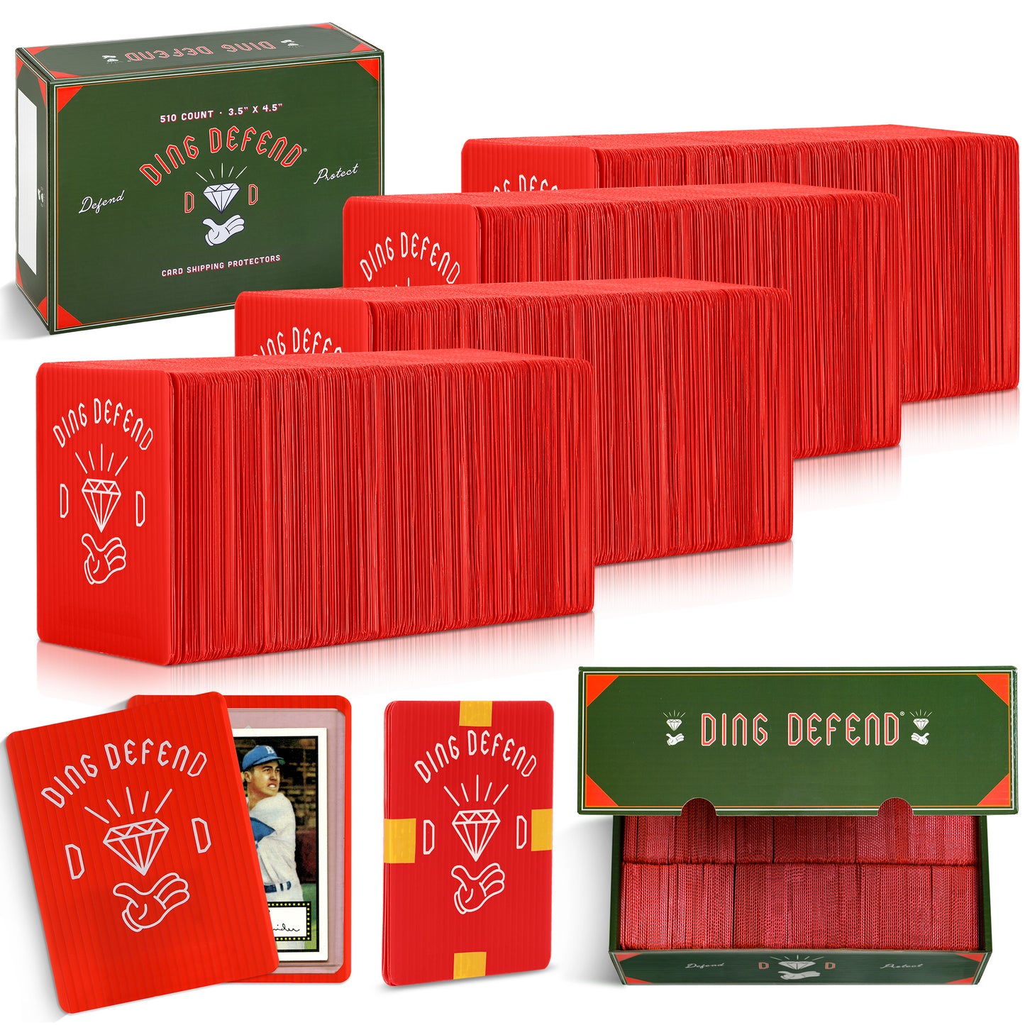 Diamond Hands Card Shipping Protectors, 3.5" x 4.5"