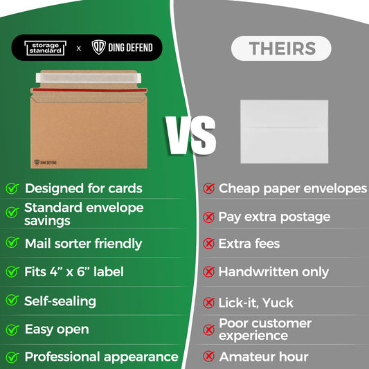 7’’ x 4.35’’ Machinable Card Shipping Envelopes - Kraft