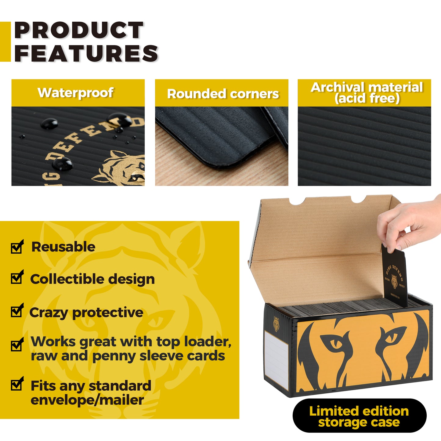 Tiger Card Shipping Protectors, 3.5" x 4.5"
