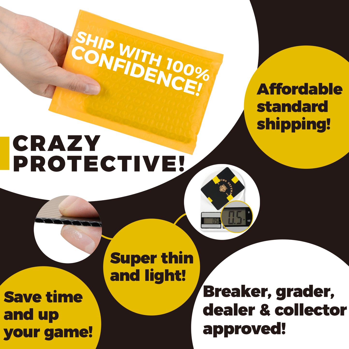 Tiger Card Shipping Protectors, 3.5" x 4.5"