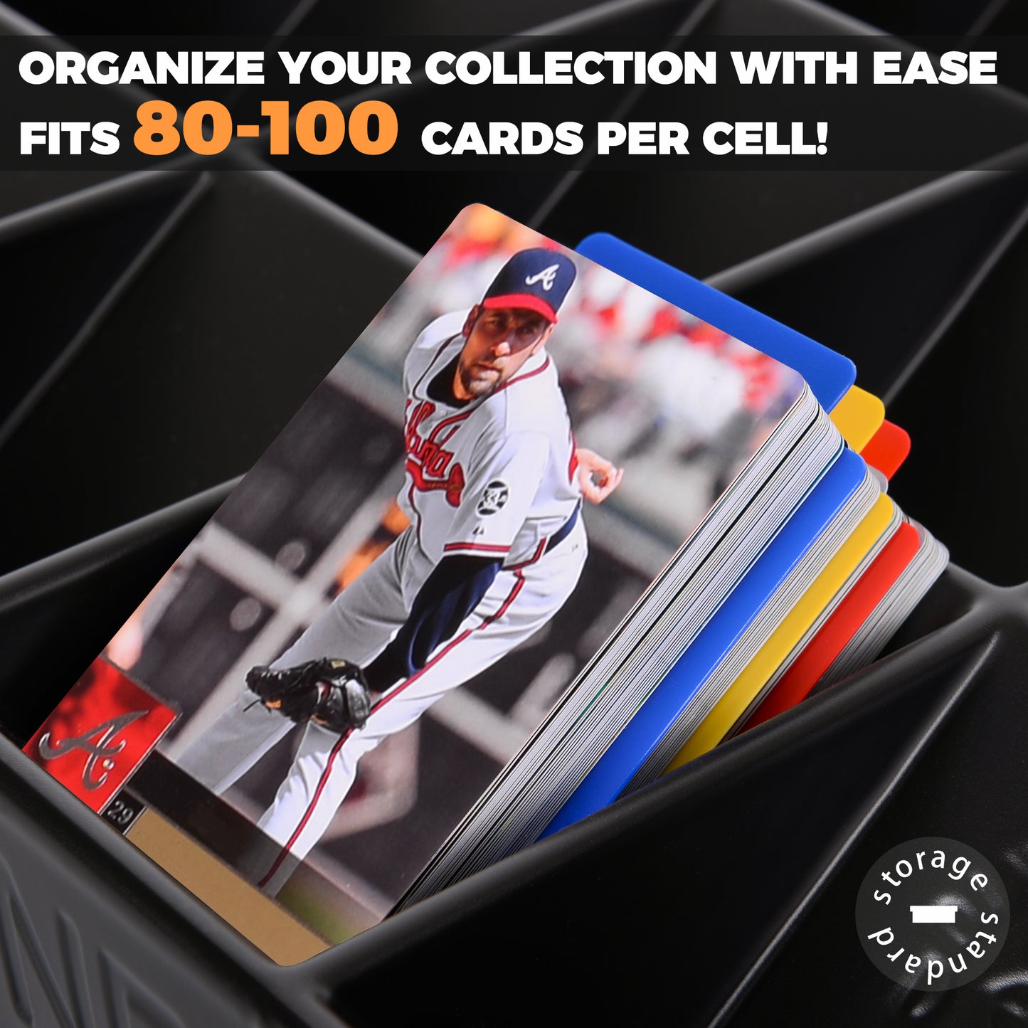 2 Pack Card Sorting Tray - Stackable Trading Card Organizer