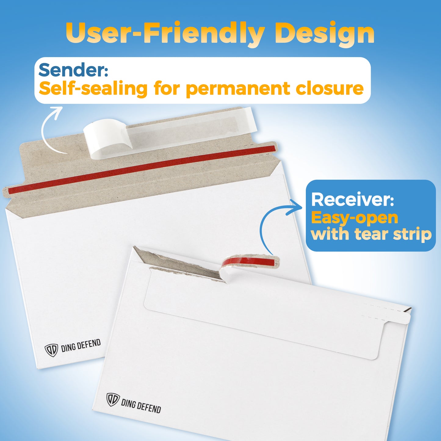 Card Shipping Envelopes - 7 x 4.35 Inches Trading Cards Self-Adhesive Mailers