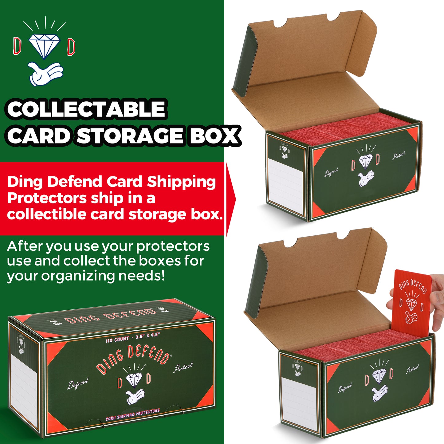 Diamond Hands Card Shipping Protectors, 3.5" x 4.5"