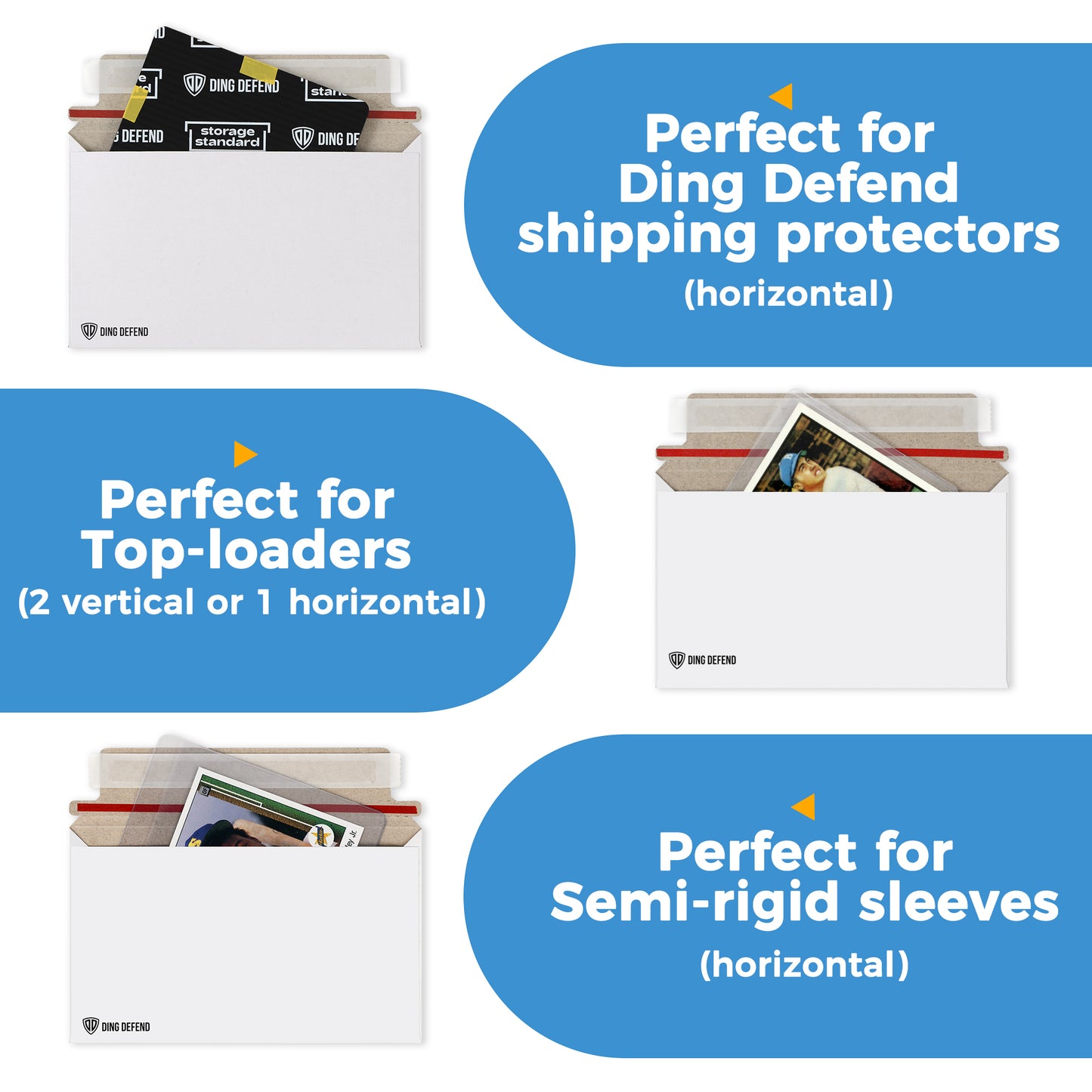 Card Shipping Envelopes - 7 x 4.35 Inches Trading Cards Self-Adhesive Mailers