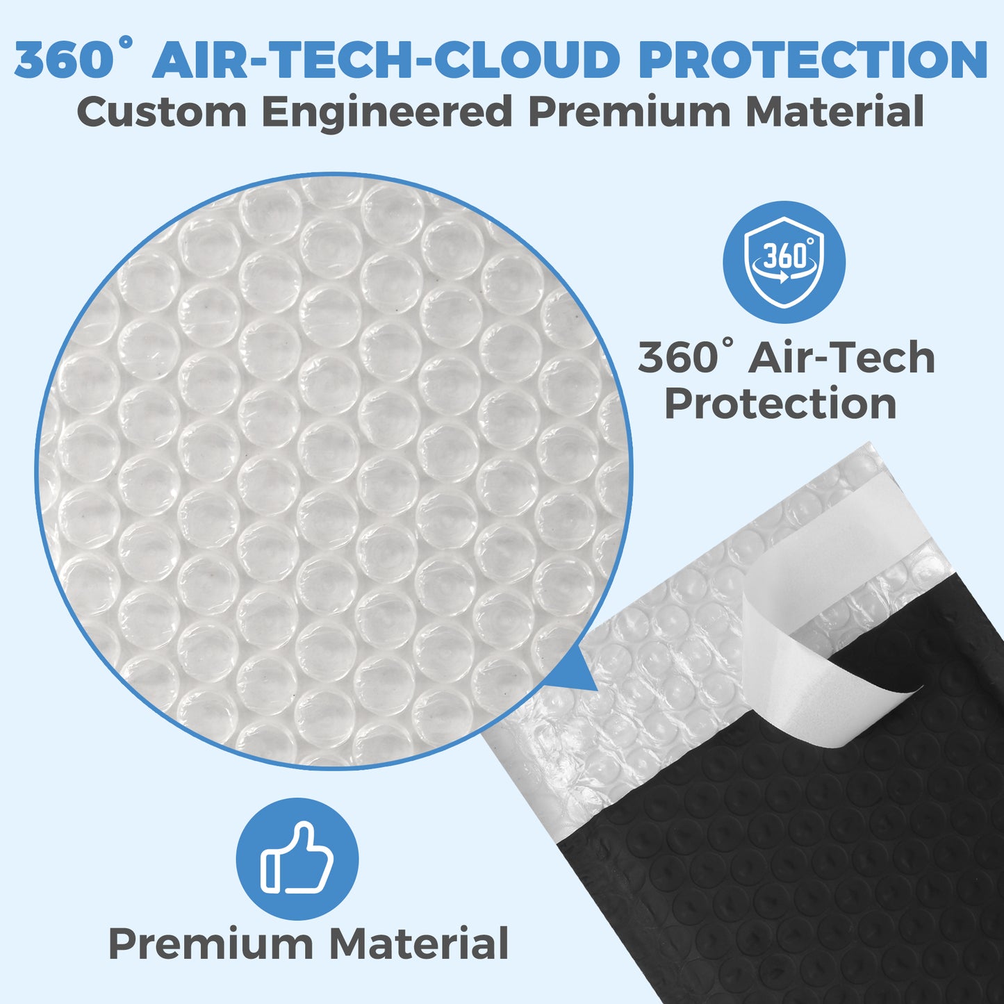 4" x 8" Bubble Mailers - Black