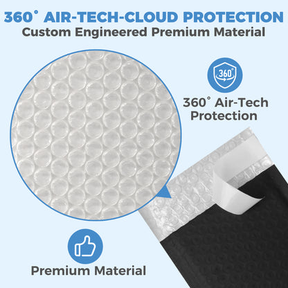 4" x 8" Bubble Mailers - Black