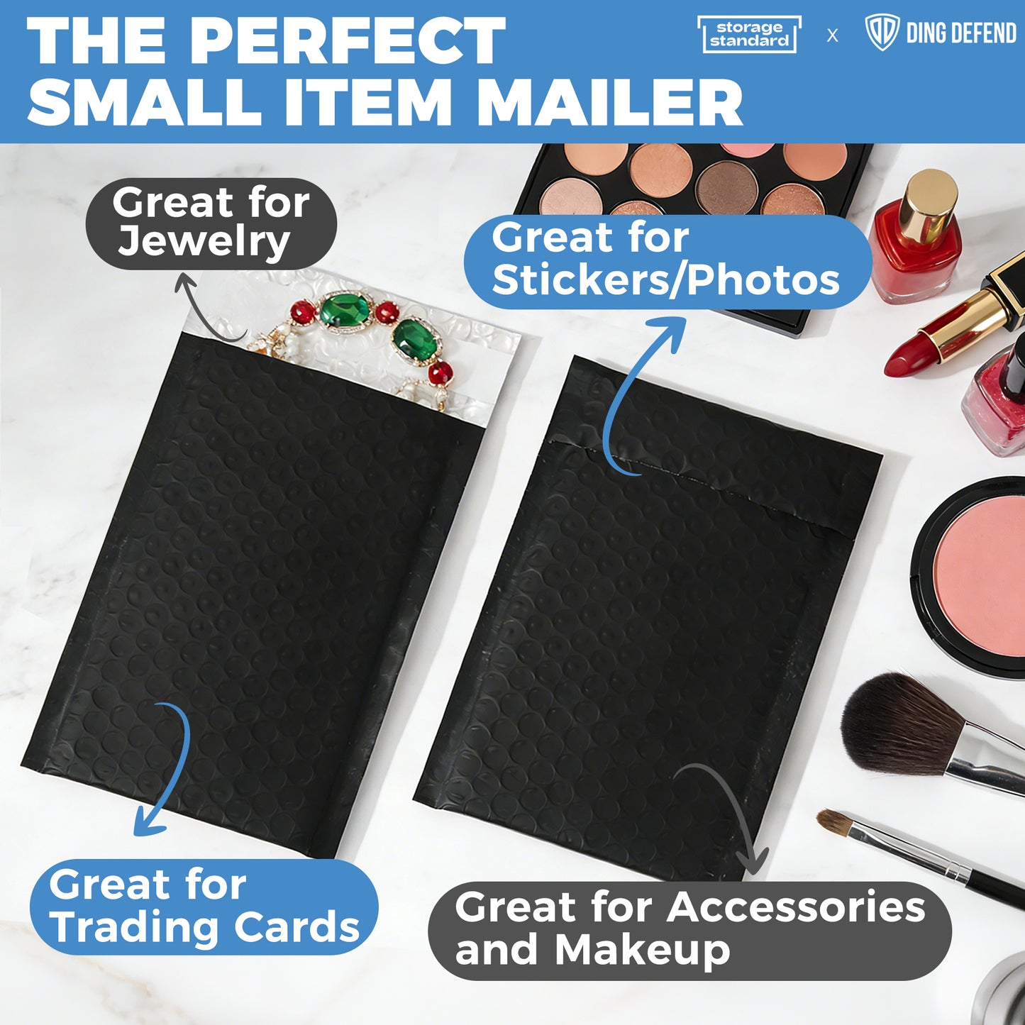 4" x 8" Bubble Mailers - Black