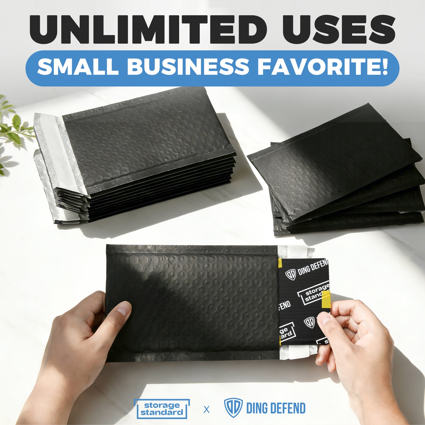 4" x 8" Bubble Mailers - Black