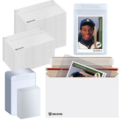 Trading Card Shipping Envelopes Kit 330 Count - 110 Pack Machinable Cards Mailers & 110 Pack Semi Rigid Holder & 110 Pack Penny Sleeves – Lightweight Shipping Solution With Easy Self Seal