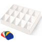 Trading Card Sorting Tray - Stackable Trading Card Organizer, 15-Compartment, White, Includes Dividers