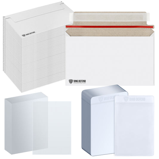 Trading Card Shipping Envelopes Kit 330 Count - 110 Pack Machinable Cards Mailers & 110 Pack Semi Rigid Holder & 110 Pack Penny Sleeves – Lightweight Shipping Solution With Easy Self Seal