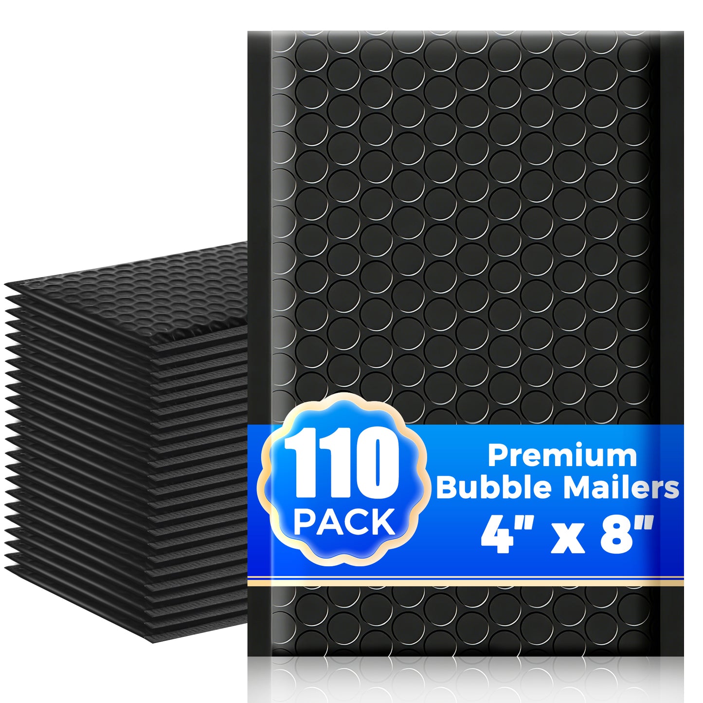 4" x 8" Bubble Mailers - Black