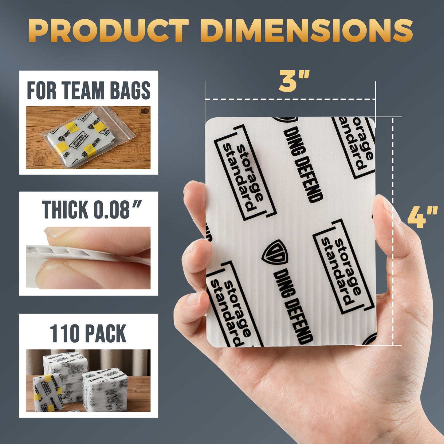 3" x 4" Team Bag Shipping Protectors - Classic White