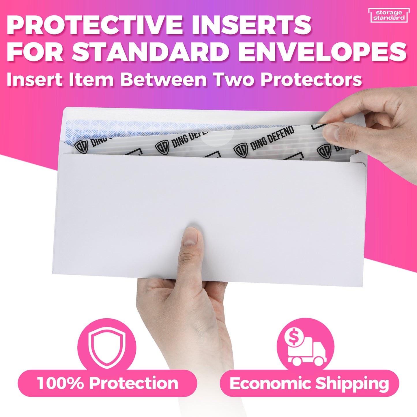 Envelope Size Shipping Protector Inserts - #10 Standard Envelope Size Trading Card Shipping Protectors