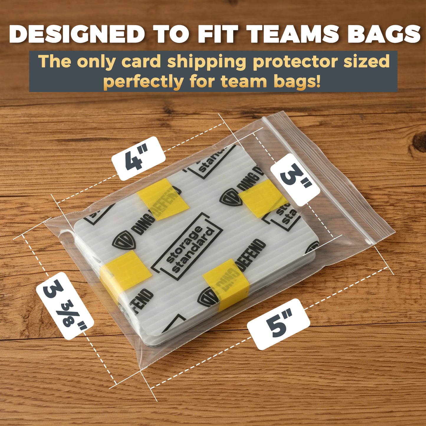 3" x 4" Team Bag Shipping Protectors - Classic White
