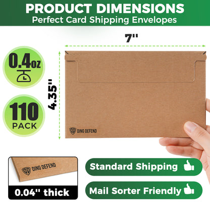 7’’ x 4.35’’  Machinable Card Shipping Envelopes - Kraft