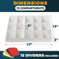 Trading Card Sorting Tray - Stackable Trading Card Organizer, 15-Compartment, White, Includes Dividers