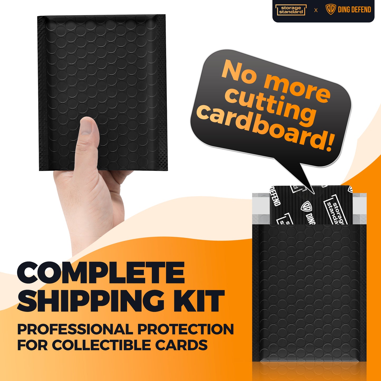 3.5’’ x 4.5" Card Shipping Complete Kits - Black