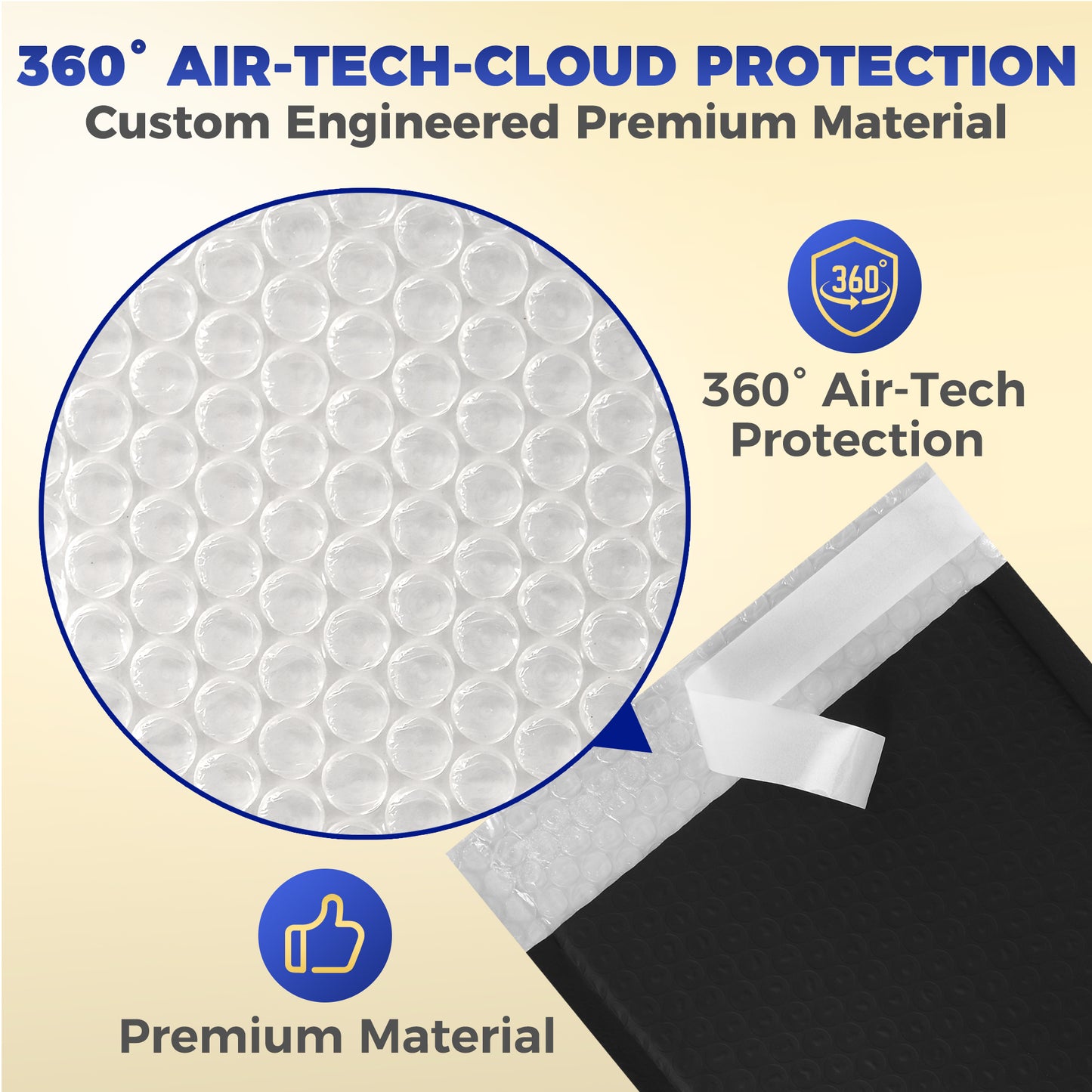 6" x 10" Bubble Mailers - Black