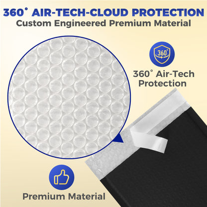 6" x 10" Bubble Mailers - Black