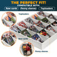 Trading Card Sorting Tray - Stackable Trading Card Organizer, 15-Compartment, White, Includes Dividers