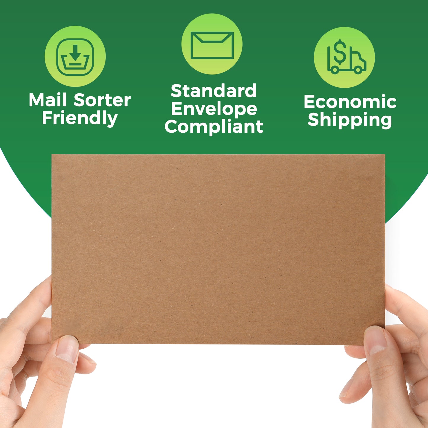 7’’ x 4.35’’  Machinable Card Shipping Envelopes - Kraft