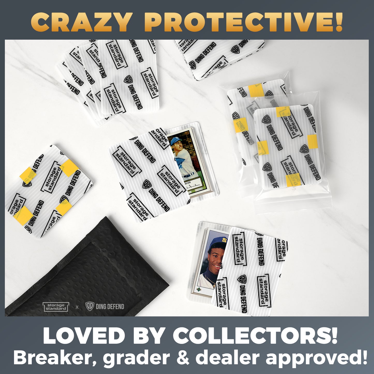 3" x 4" Team Bag Shipping Protectors - Classic White