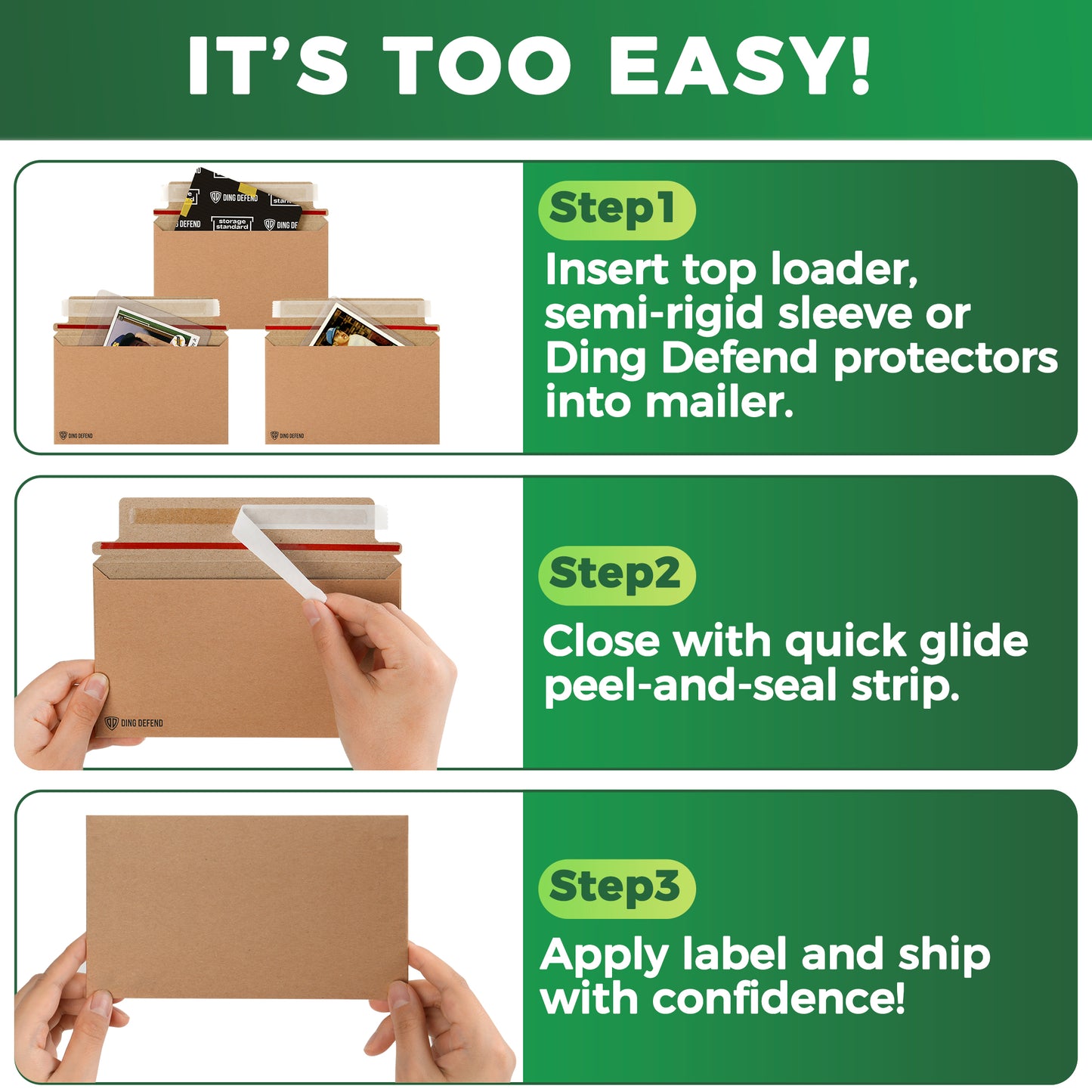 7’’ x 4.35’’  Machinable Card Shipping Envelopes - Kraft
