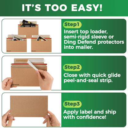 7’’ x 4.35’’  Machinable Card Shipping Envelopes - Kraft