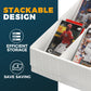 Trading Card Sorting Tray - Stackable Trading Card Organizer, 15-Compartment, White, Includes Dividers