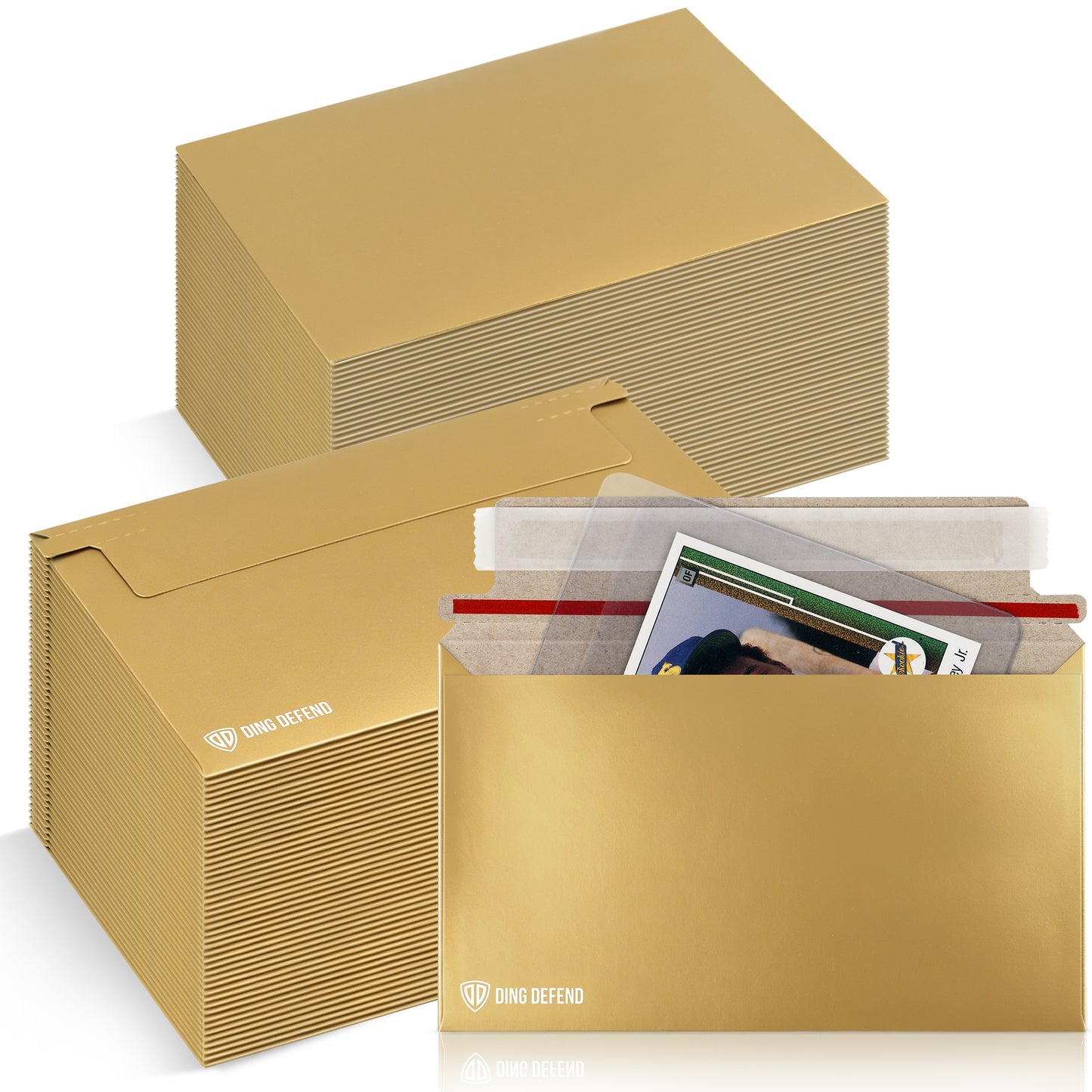 7’’ x 4.35’’  Machinable Card Shipping Envelopes - Gold
