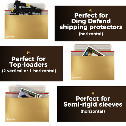 7’’ x 4.35’’  Machinable Card Shipping Envelopes - Gold