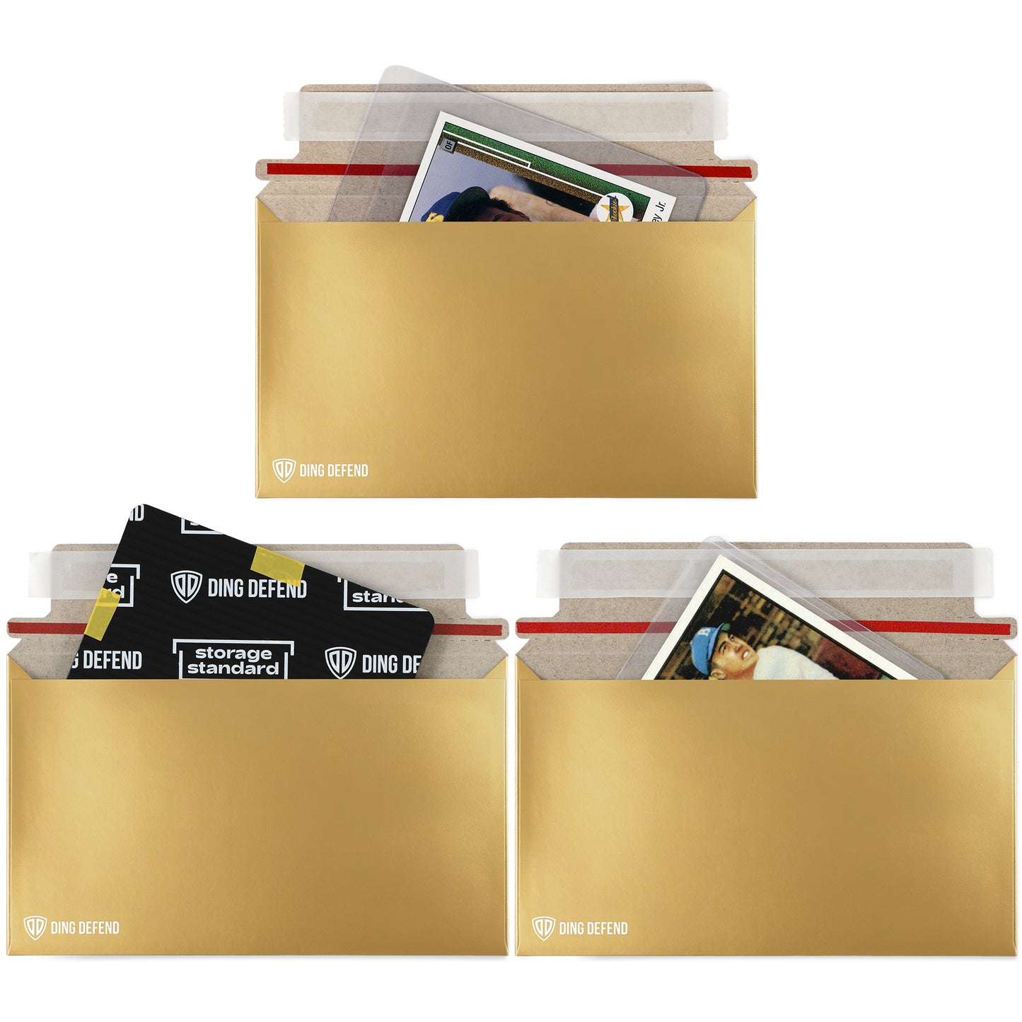 7’’ x 4.35’’  Machinable Card Shipping Envelopes - Gold