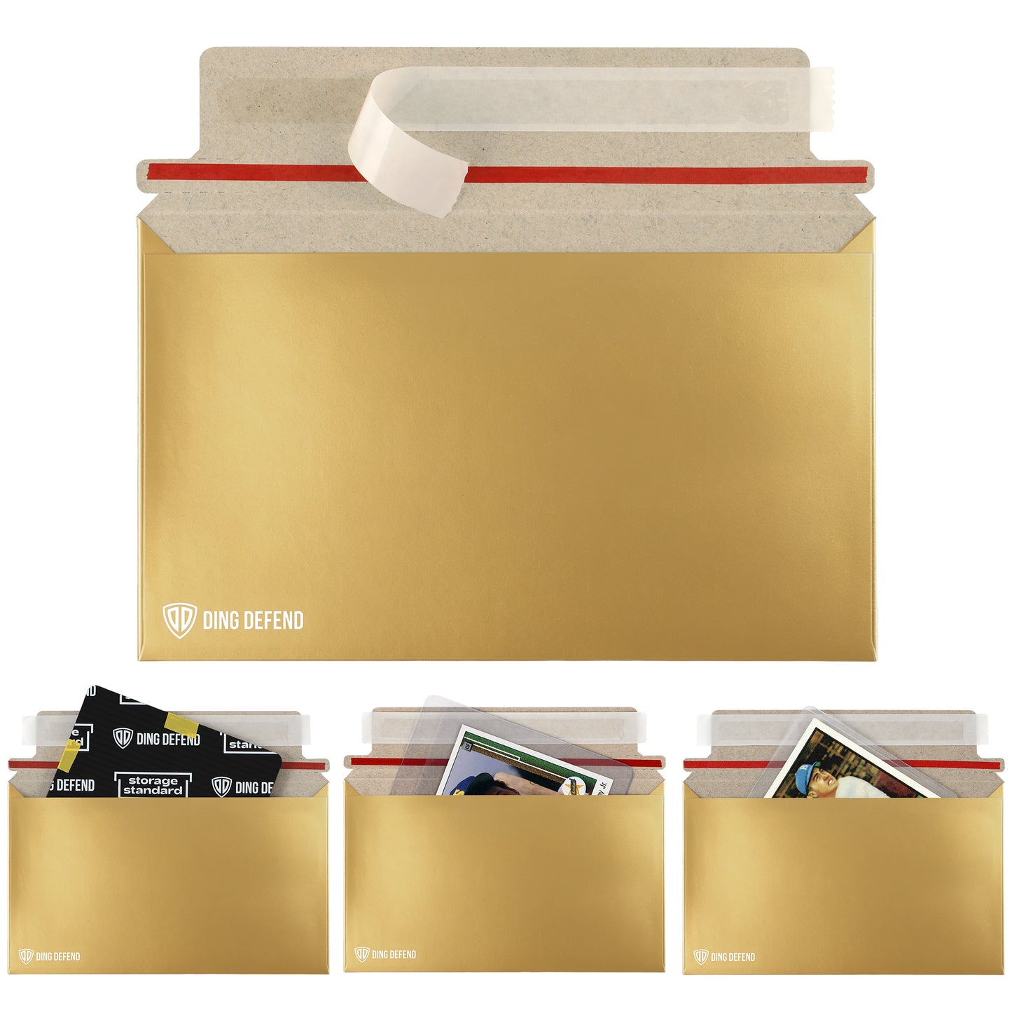 7’’ x 4.35’’  Machinable Card Shipping Envelopes - Gold
