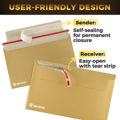 7’’ x 4.35’’  Machinable Card Shipping Envelopes - Gold