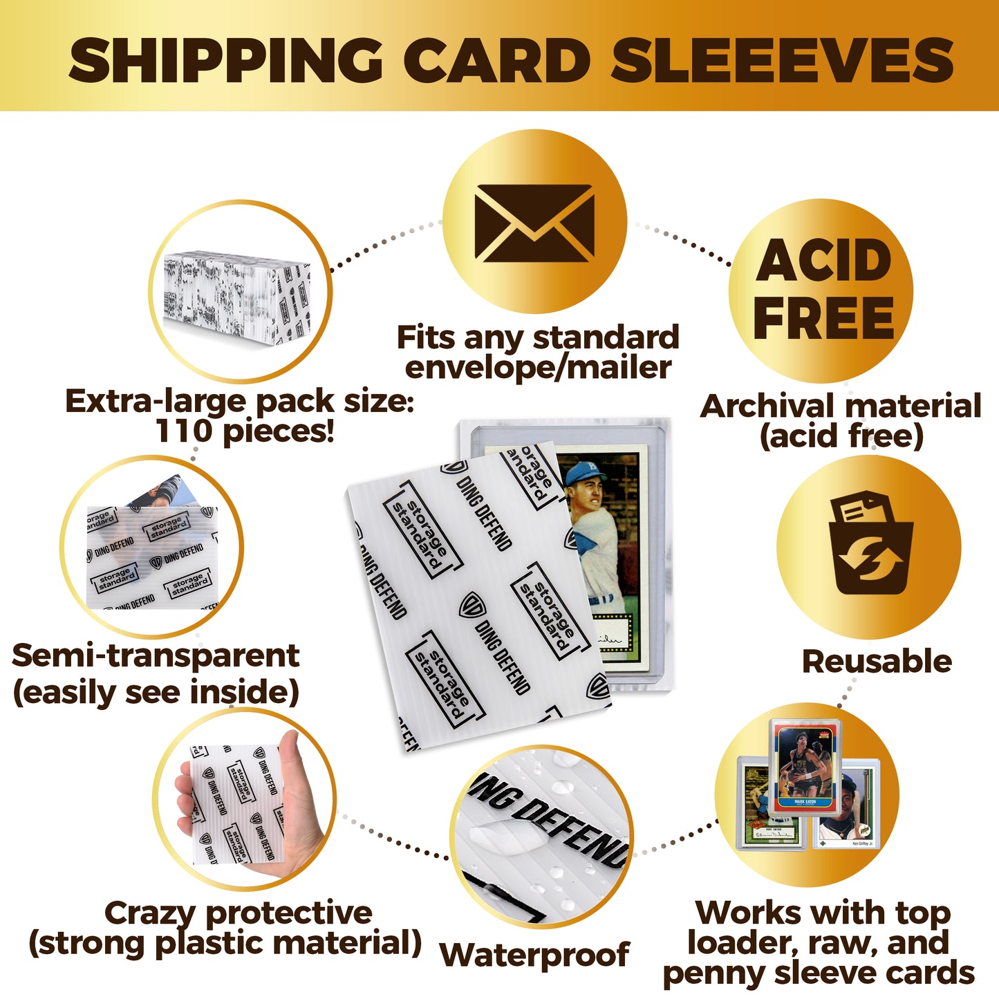 Trading Card Shipping Protectors, 3.5" x 4.5"